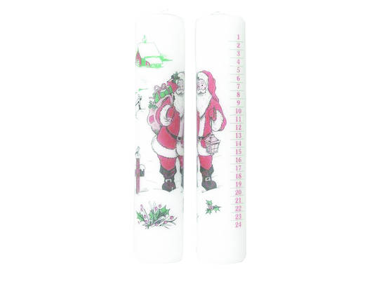 Advent Pillar Candle, Santa